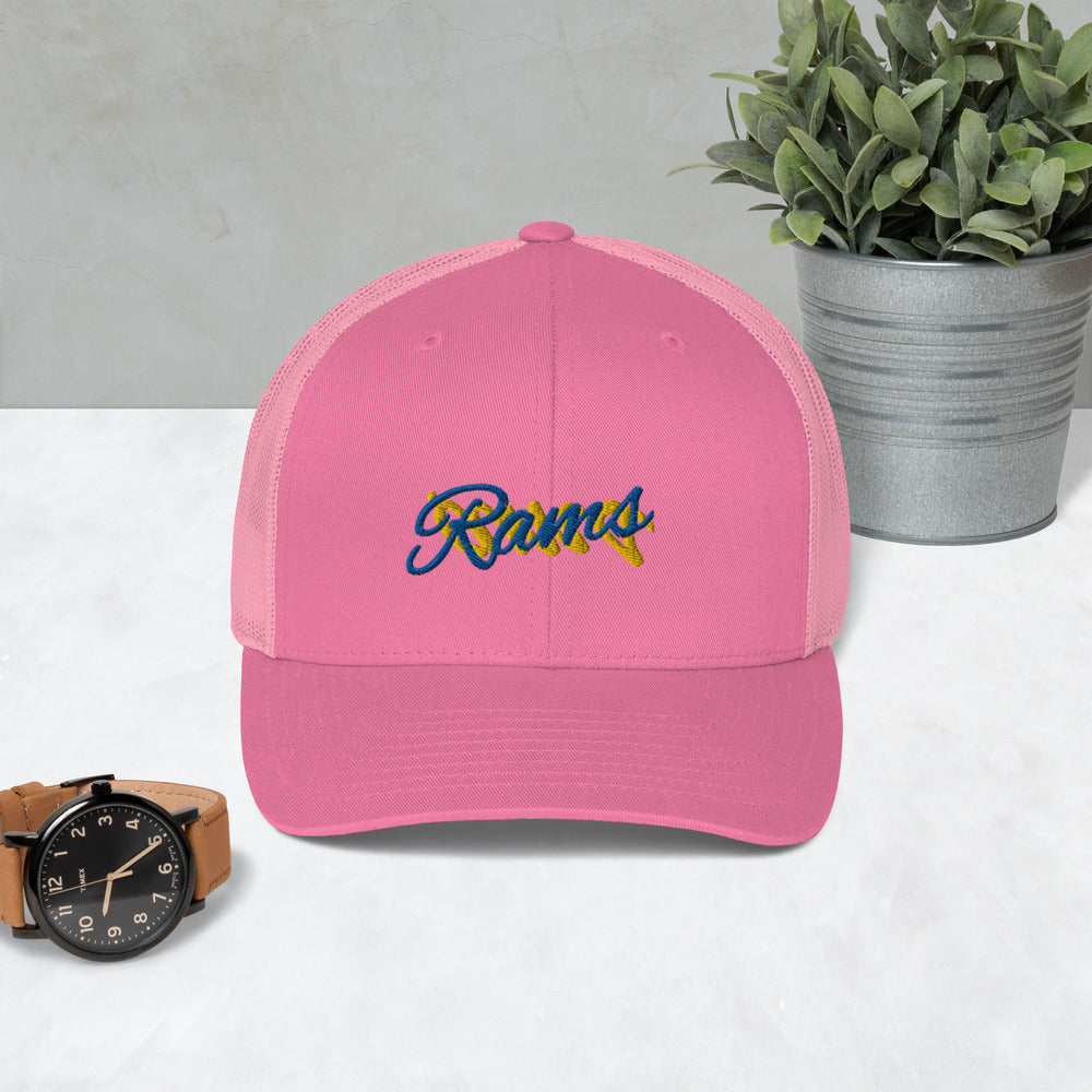 Lebron James A Bright Pink Rams Hat / Lebron Hat / Rams Trucker Cap