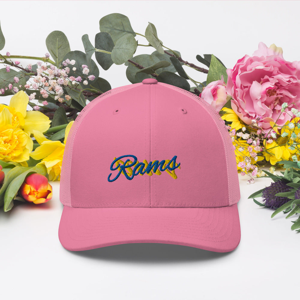 Lebron James A Bright Pink Rams Hat / Lebron Hat / Rams Trucker Cap