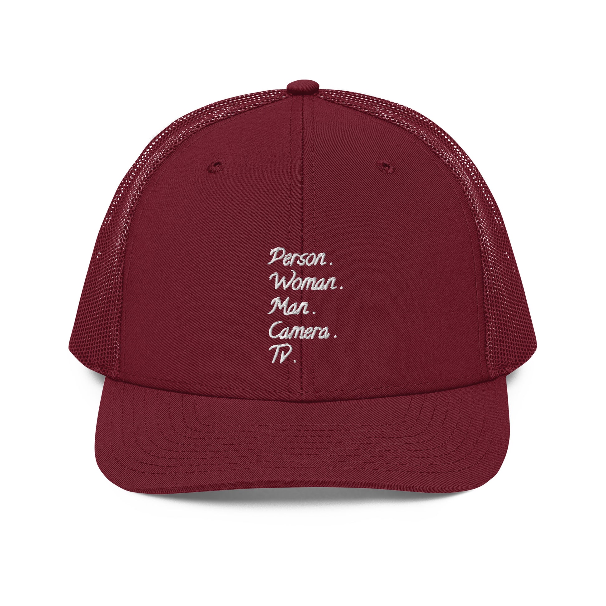 Person Woman Man Camera Tv Hat / Trucker Cap