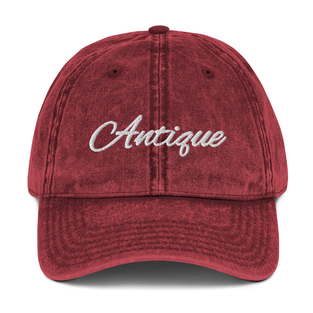 Antique Hat / Antique Word Hat / Antique Vintage Cotton Twill Cap